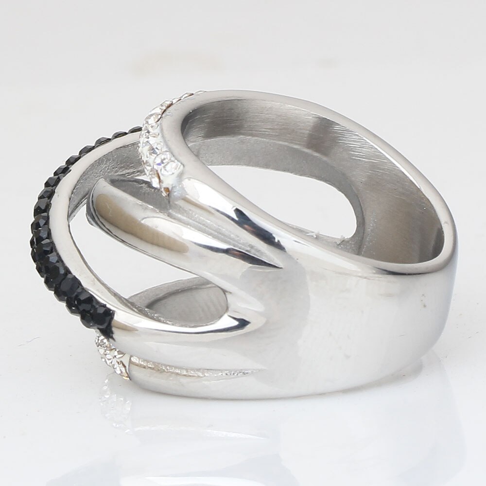 edelstahl Kristall Schmuck Verlobung Ringe Für Frauen