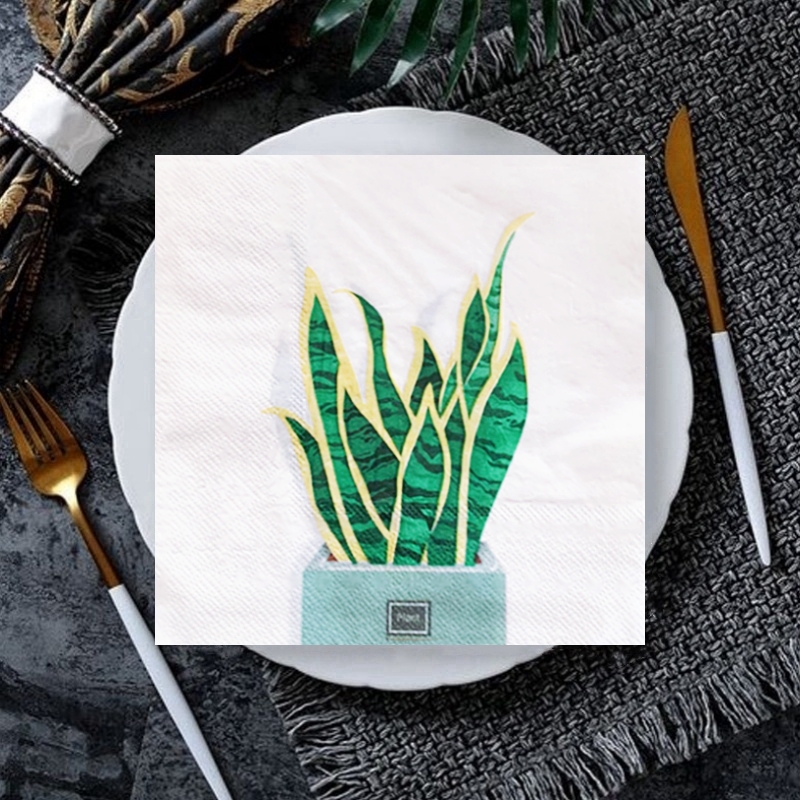 20/8Pcs Mix Bag Vintage Cactus Flowers Decoupage Paper Napkins Fruits Cholla Paper Serviettes for Xmas Birthday Party Tableware: light yellow