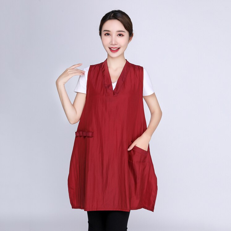 Kappers Schort Kapper Non-stick Haar Werkkleding Perm Verven Uniform Manicure Technicus Kleding Pet Shop Beauty Gown Y0712: red