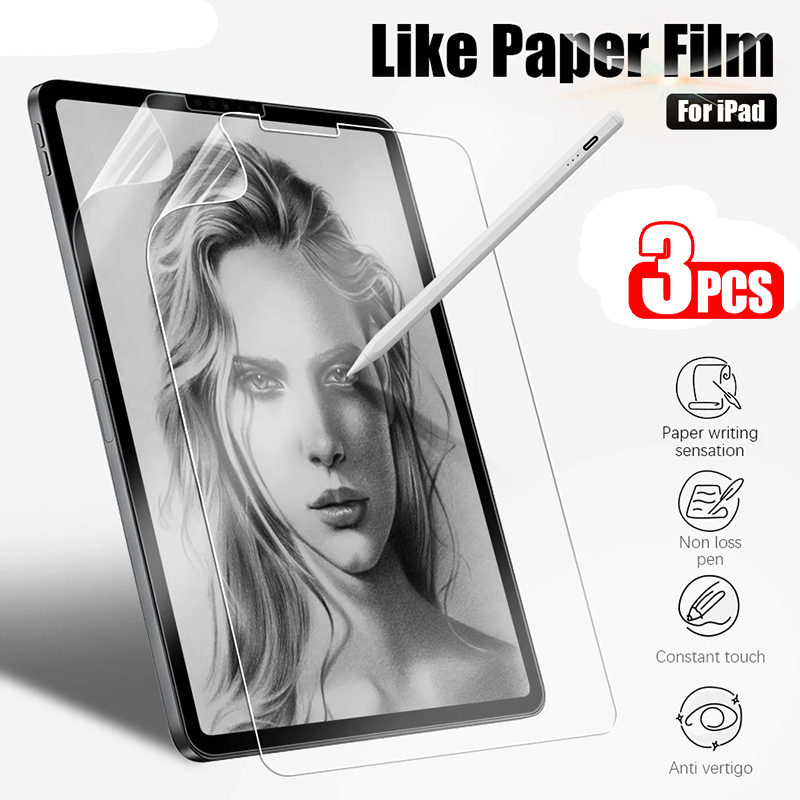 3 uds como película de papel para iPad Pro 12,9 11 2022 Protector de pantalla para iPad 10. a 9 a 8 a 7 a generación Mini 6 10,2 Paperfeel