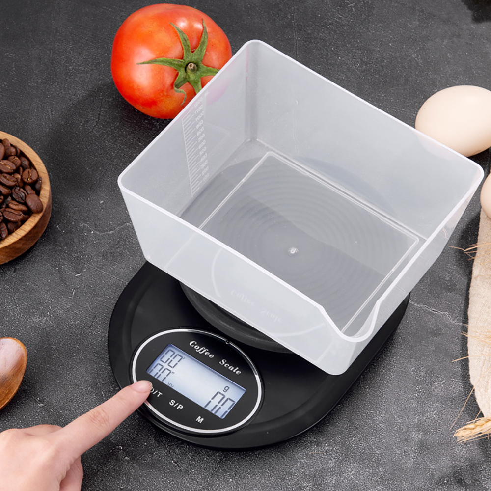 Kaffevekt vektverktøy multifunksjonell matvekt elektronisk digital vekt 2kg/3kg 0.1g kjøkkenvekt lcd digital med timer