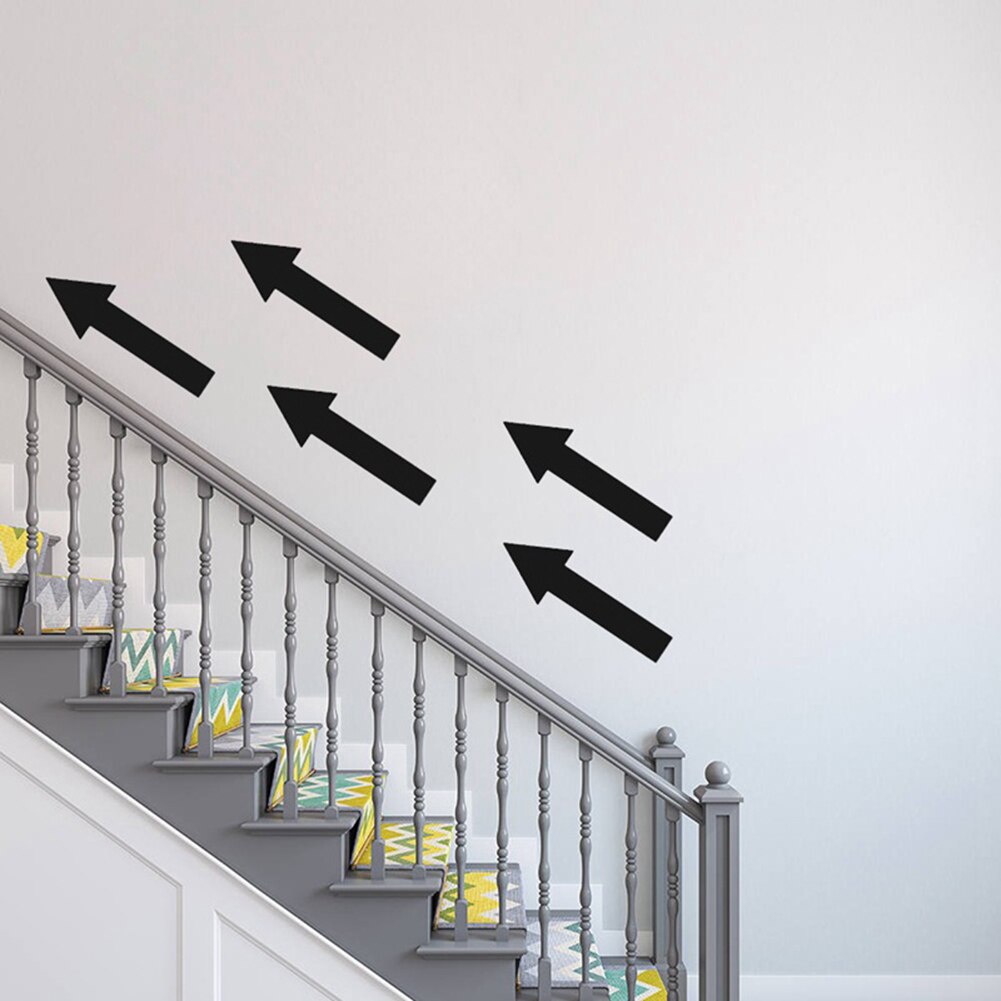 6Pcs Arrow Decal Removable PVC Self Adhesive Waterproof Ground Floor Marking Wall Stickers Home Decoration Stickers & Posters