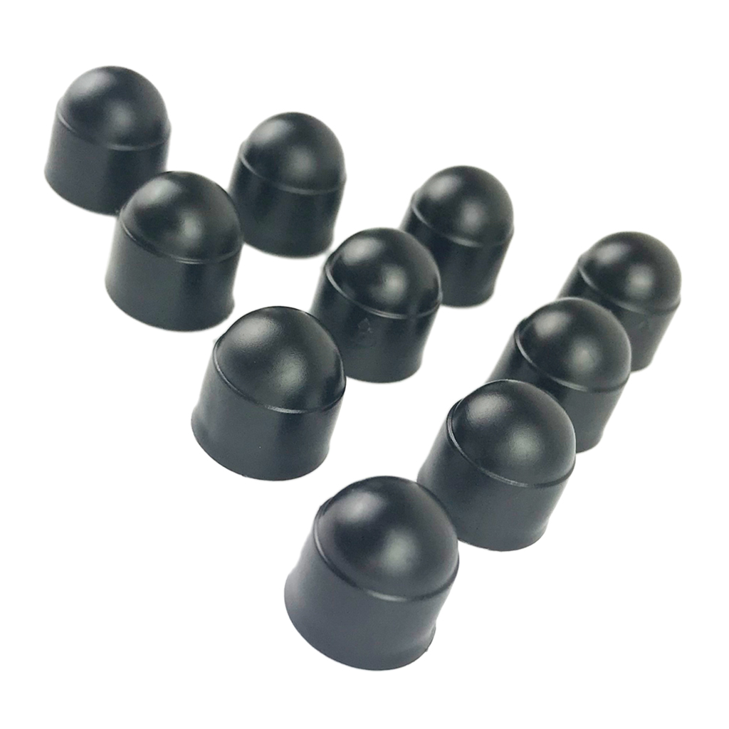 Set of 10 18mm Car Wheel Lug Nut Hexagonal Bolt Cover Cap Protector Black M6