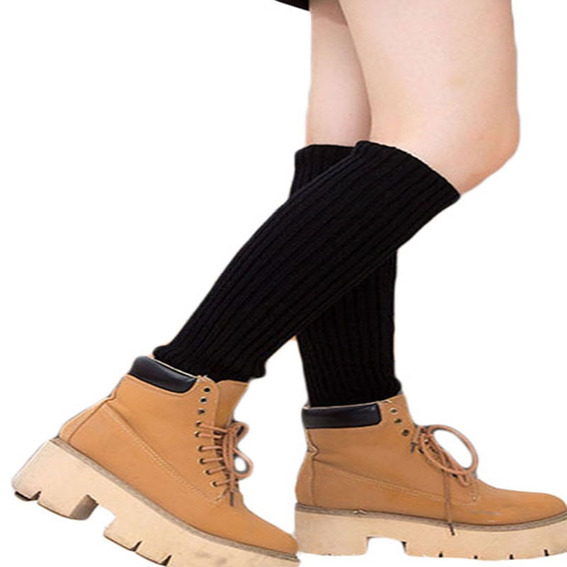 Snoep Kleuren Vrouwen Dij Hoge Beenwarmers Knit Boot Manchetten Been Elastische Gaiter Geometrische Laarzen Sokken