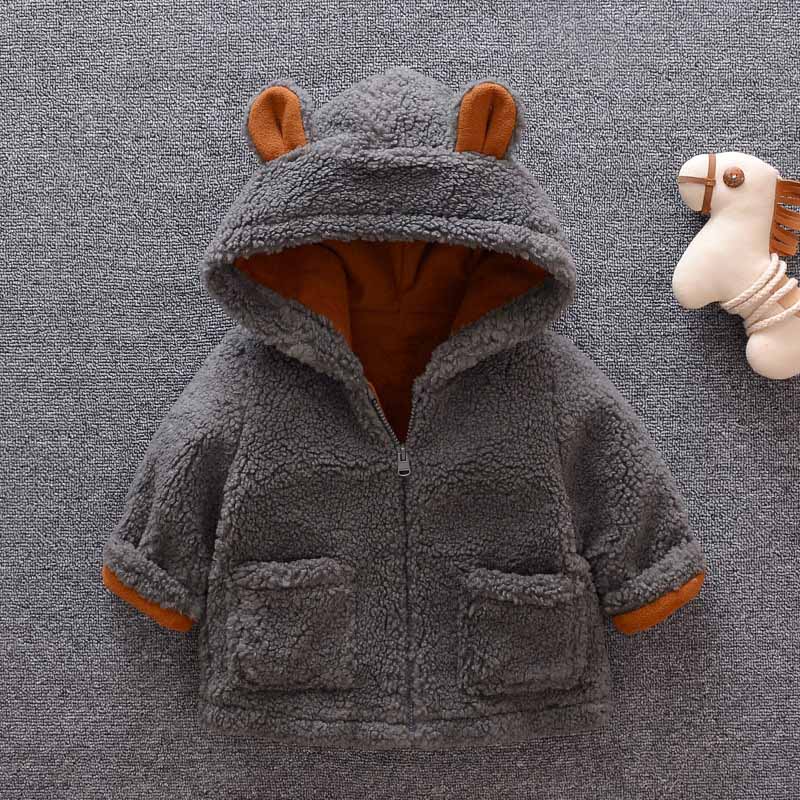 IENENS Capretti Delle Ragazze Dei Ragazzi Giacca Vestiti Caldi di Inverno Abbigliamento Per Bambini Con Cappuccio Cappotti Magliette E Camicette di Lana Giubbotti Cappotto Del Bambino Parka Della Tuta Sportiva: Grey / 5T