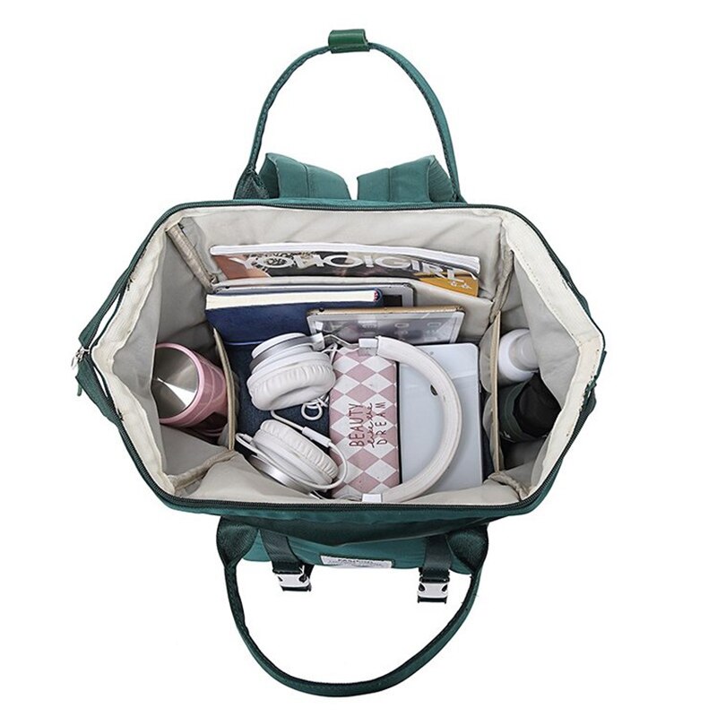 Mochila de náilon feminina, mochila escolar para mulheres, adolescentes, bolsa de viagem para cuidados com o bebê