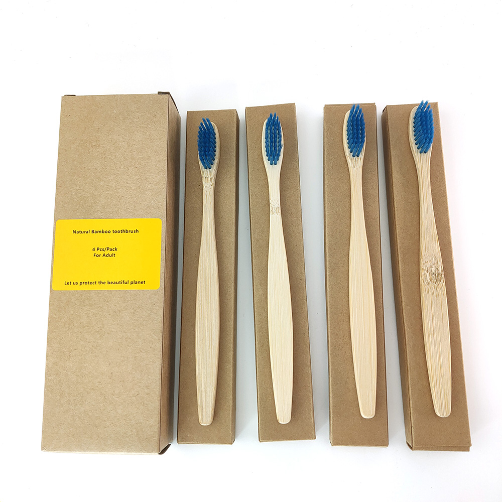 Natural Organic Eco-Friendly Wood Ergonomic Soft Bamboo Toothbrush BPA Free Bristles: 1198-D-1