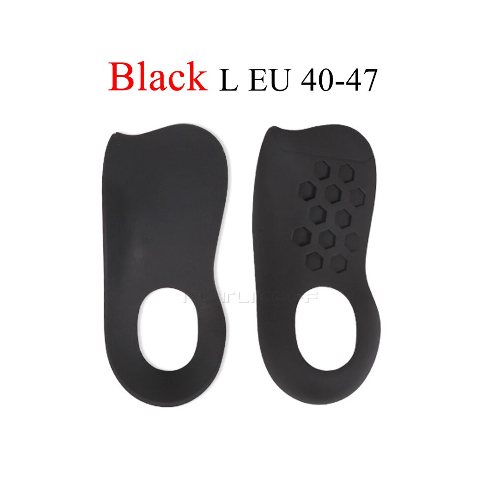 Orthotic Flat Feet Insoles for Arch Support O/X Leg Corrective Foot Care Pads Plantar Fasciitis Half Inserts Shoes Sole Insole: Black L (EU40-47)