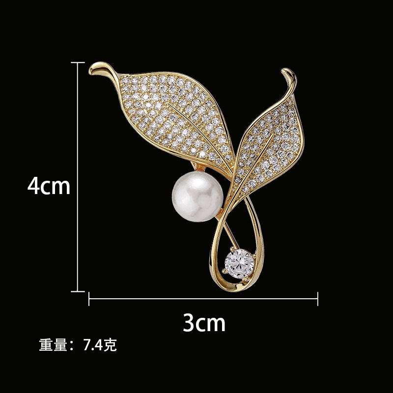 Broches delicados de hojas de árbol para mujer, alfileres Vintage con diamantes de imitación de cristal, camisas, trajes, broche de solapa, Pin, insignia de Collar Retro, joyería