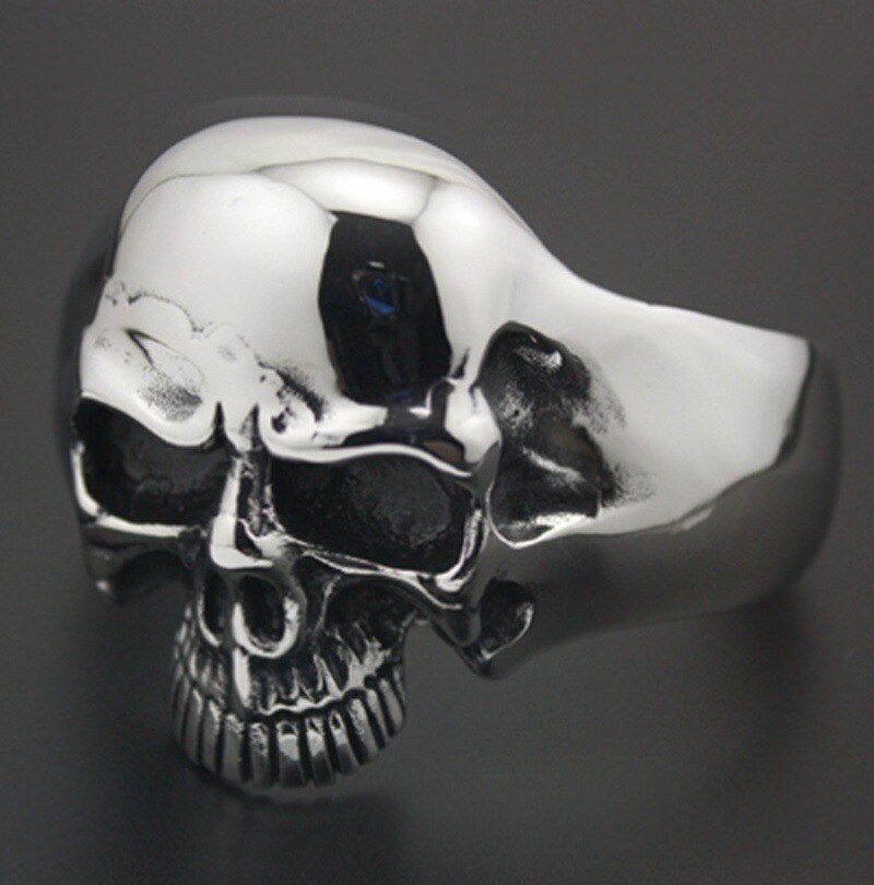 Pulsera de acero inoxidable con calavera pesada para hombre, brazalete masculino, estilo rockero, Punk