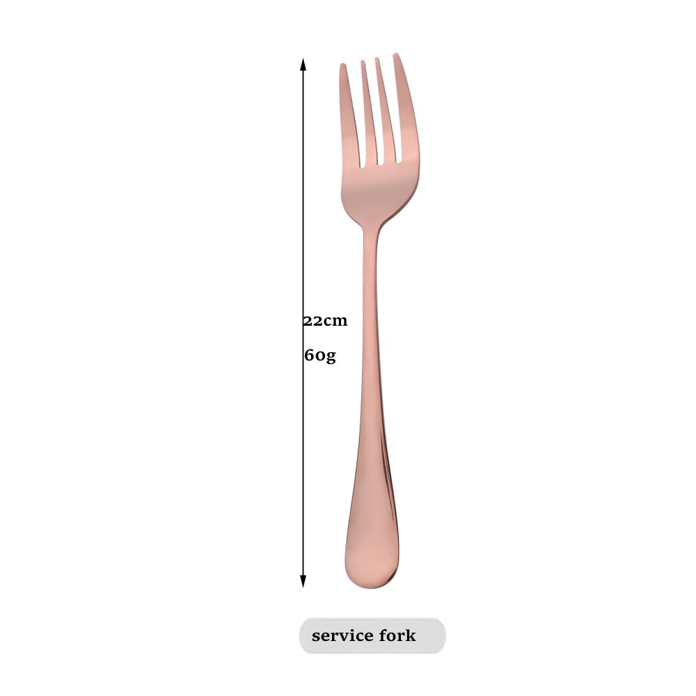 Drmfiy Mirror Dinnerware Dinner Public Fork Restaurant Stainless Steel Distributing Fork Buffet Serving Fork Accessories Tools: 1Pcs Rose