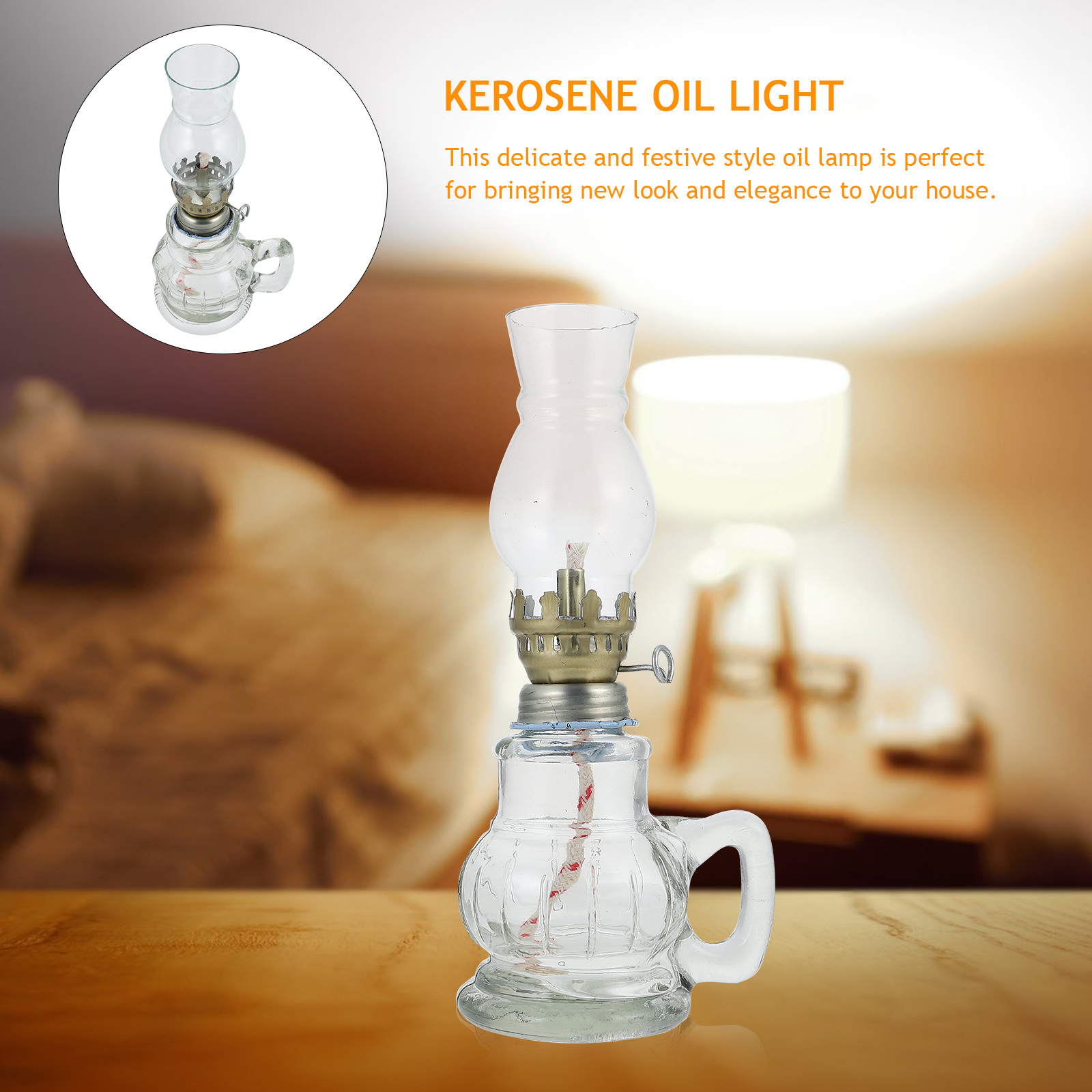 1 Set Desktop Oil Lamp Vintage Kerosene Lamp Handheld Oil Lantern Kerosene Lamp