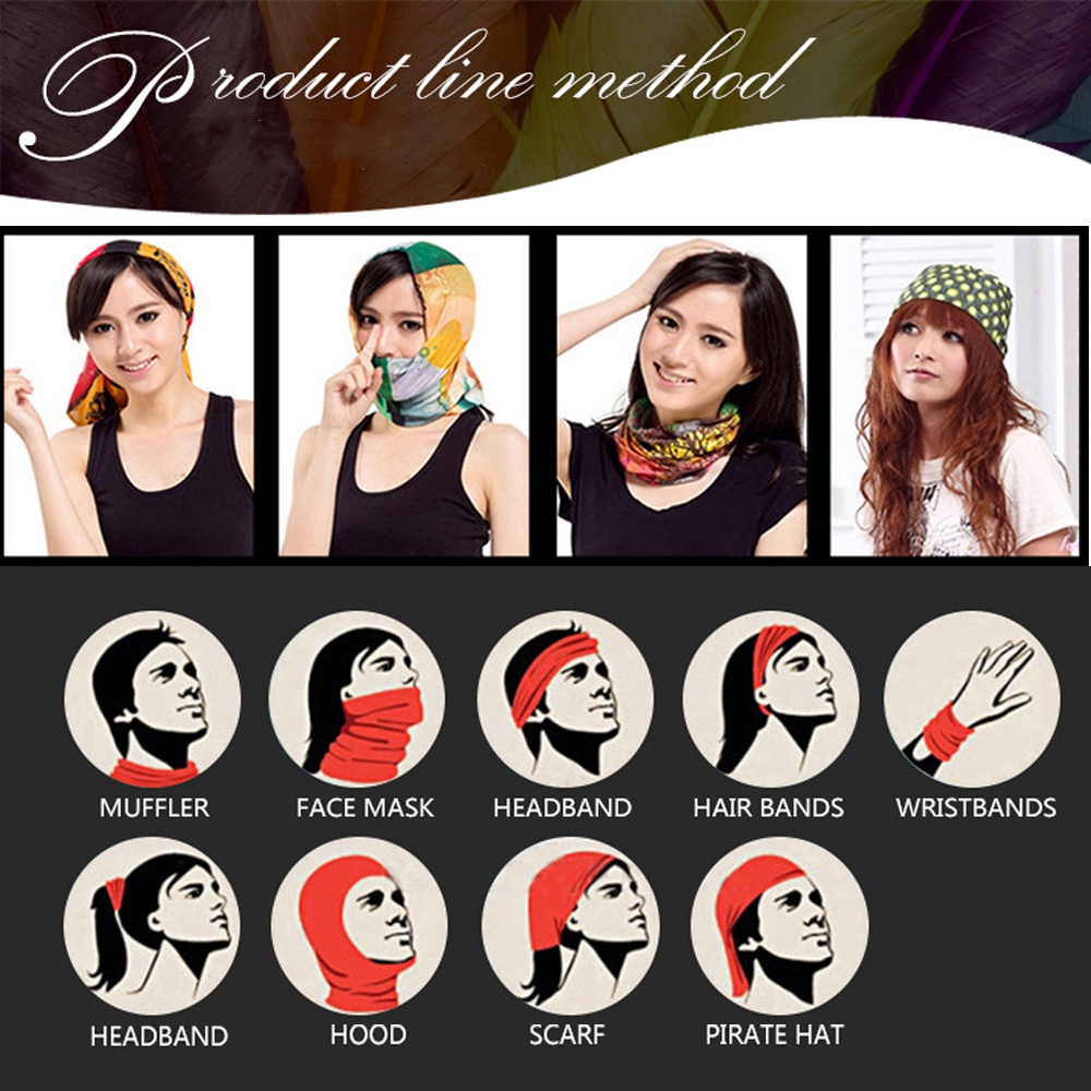 Unisex Tulband Magische Sjaal Outdoor Sport Fiets Riding Hoofdband Hoofddeksels Bike Cycling Bivakmuts Hals Cover Bandana Gezichtsmasker