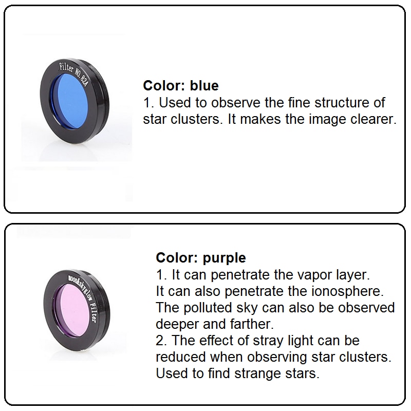 Ensemble de filtres optiques, accessoires pour télescope astronomique, faisceau de faisceaux, étoile, nuage, fil, lentille
