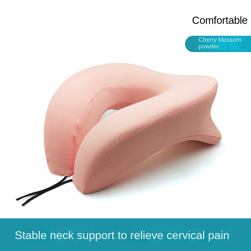 U Shaped Breathable Travel Pillow Portable Neck Car Plane s Stretcher Ring Bearer: Pink 28x33x14cm