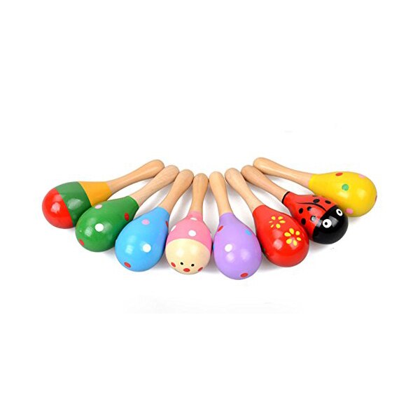 HLBY 2 pièces crotale en bois de sable instruments de musique jouets pour enfants couleur aléatoire