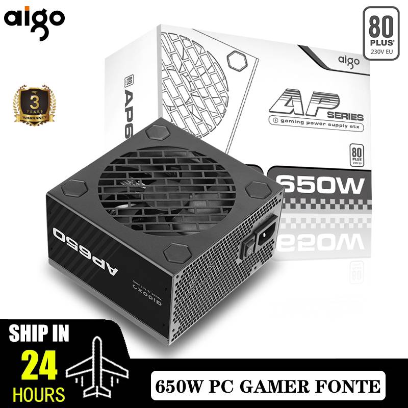 Aigo AP Zasilacz PC 550W 650W 750W Diy Gaming 80PLUS 230V EU 120MM Wyciszony wentylator ATX Komputer stacjonarny Gamer Fonte PSU Do rx 580