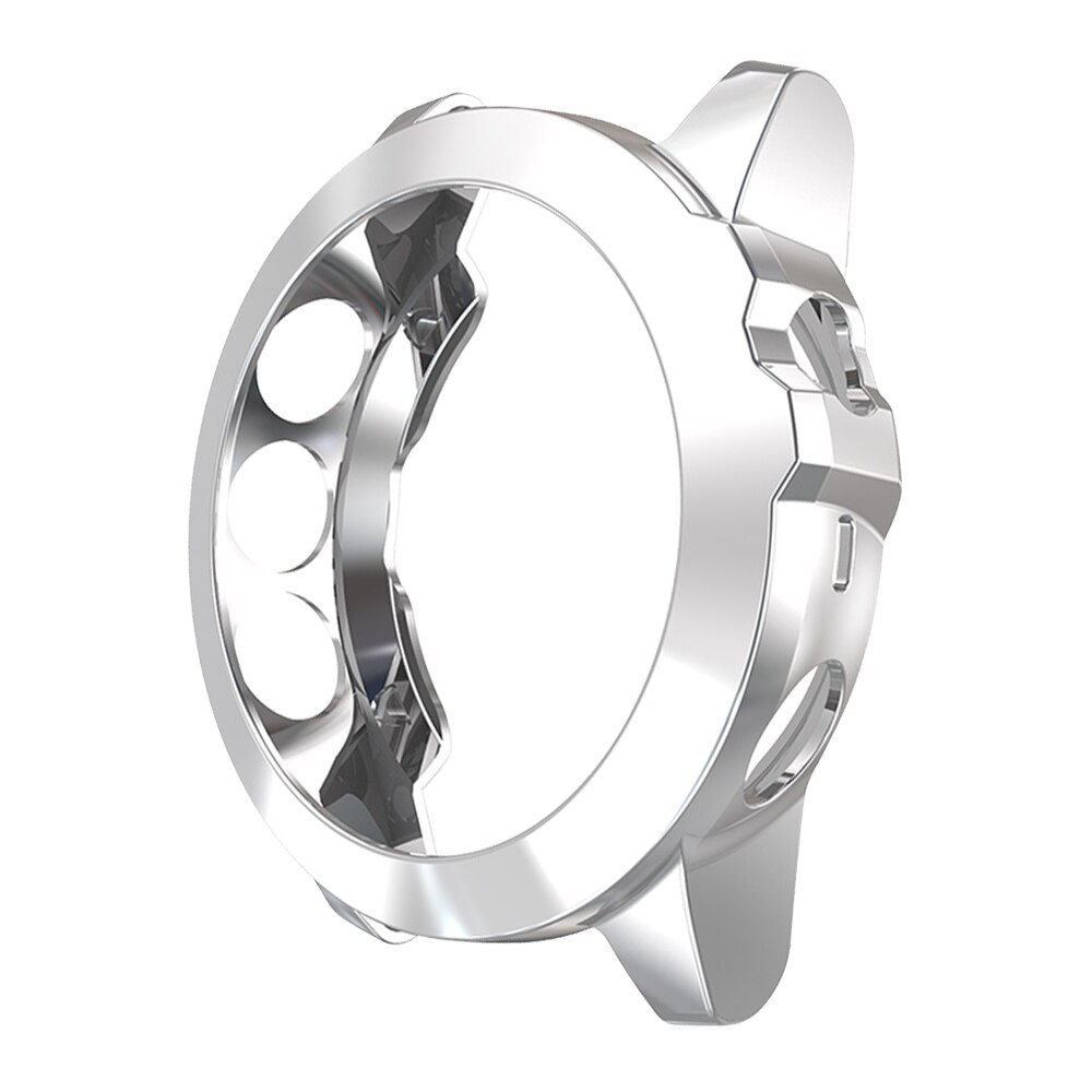 Étui de protection en TPU souple de couleur plaquée pour montre Garmin Fenix 5X, couvercle de montre léger pour Fenix 5 X, accessoires à coque fine: Silver