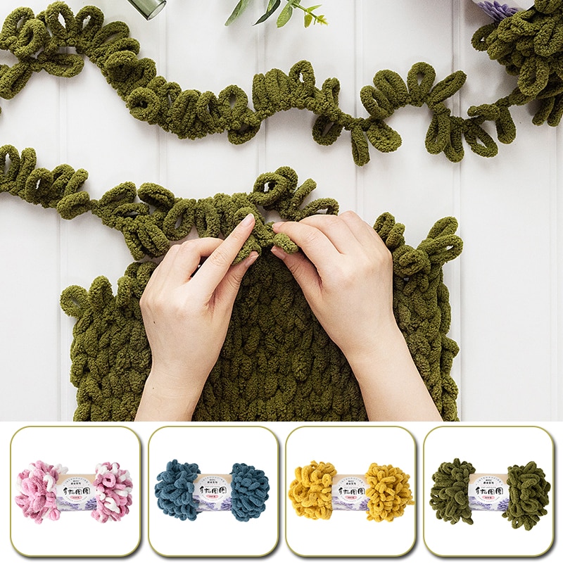 Diy Finger Schleife Garn Hand Strick Heimat Kissen Decke Kreis Linie Dicken Wolle Hand betroffen Gemischt Garn Ring Gesponnen Polyester spielzeug