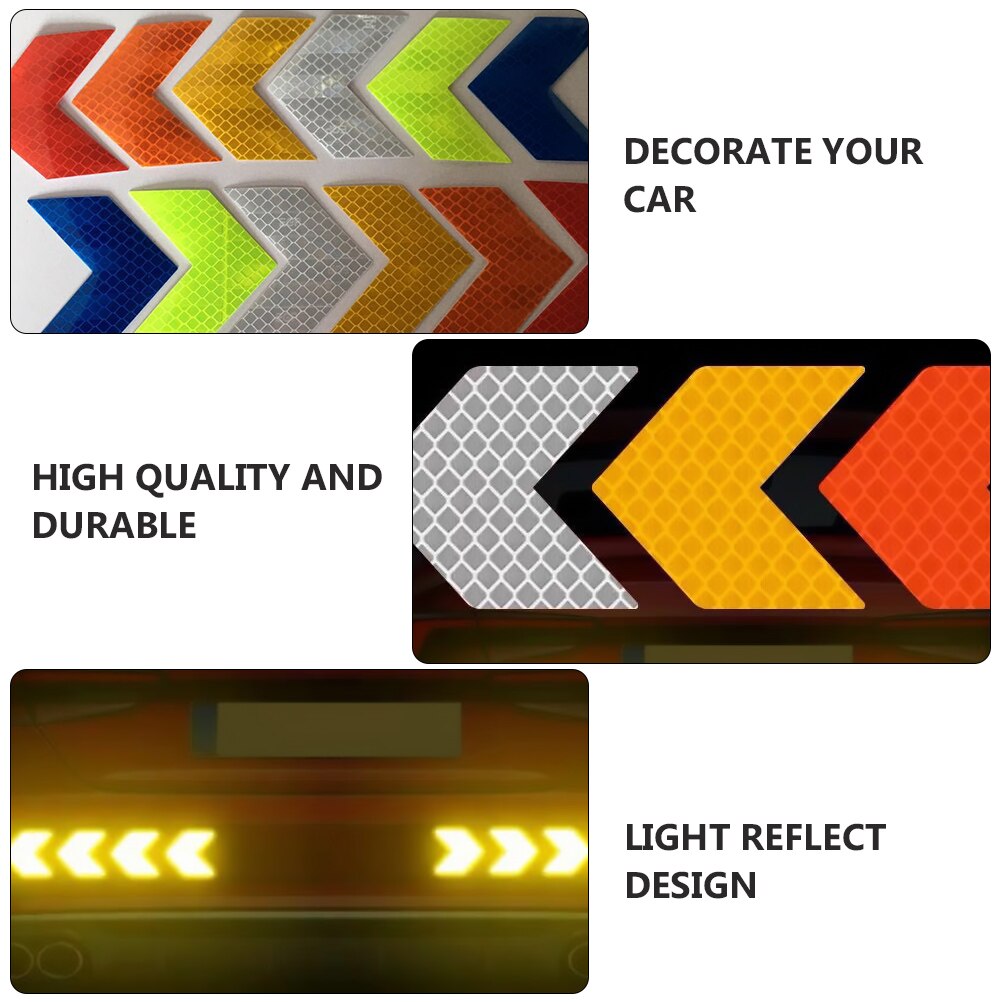 50pcs Practical Window Decal Reflective Sticker Reflective Arrow Window Sticker