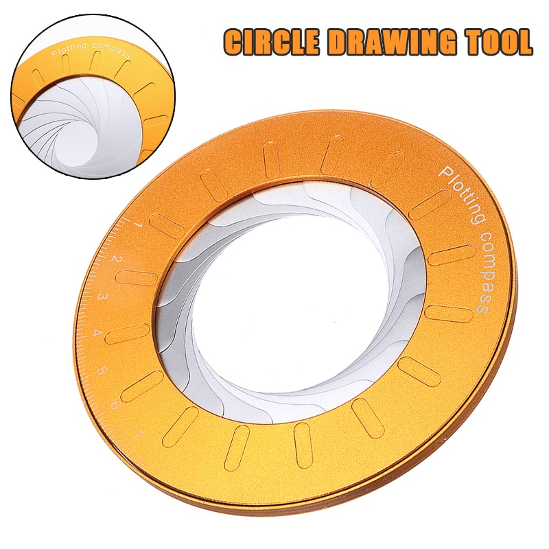 Round Stainless Steel Compass Circle Drawing Tool Adjustable Size Circle Drawing Tools for Math Measuring Ruler