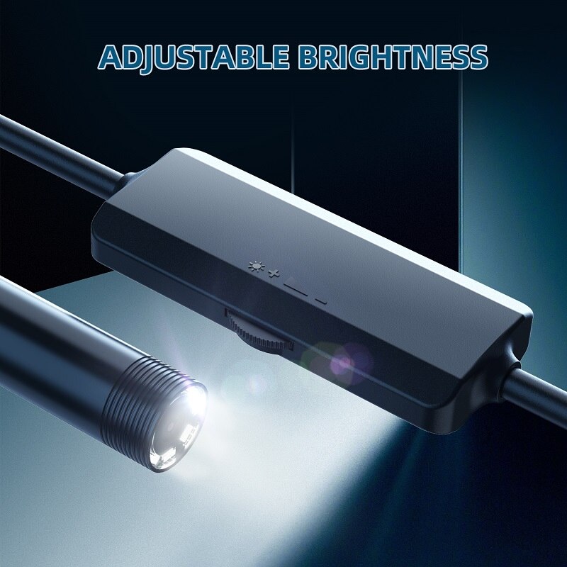 USB Endoscope Camera 8mm Lens HD 1080P 8 LEDs USB Inspection Borescope Camera IP67 Waterproof Soft Cable Rigid Cable for PC