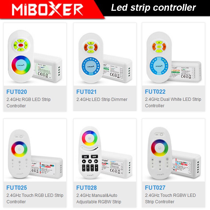 Miboxer 2.4g trådlös rf led strip dimmer touch dubbel vit/rgb/rgbw led strip controller  dc12v-24v