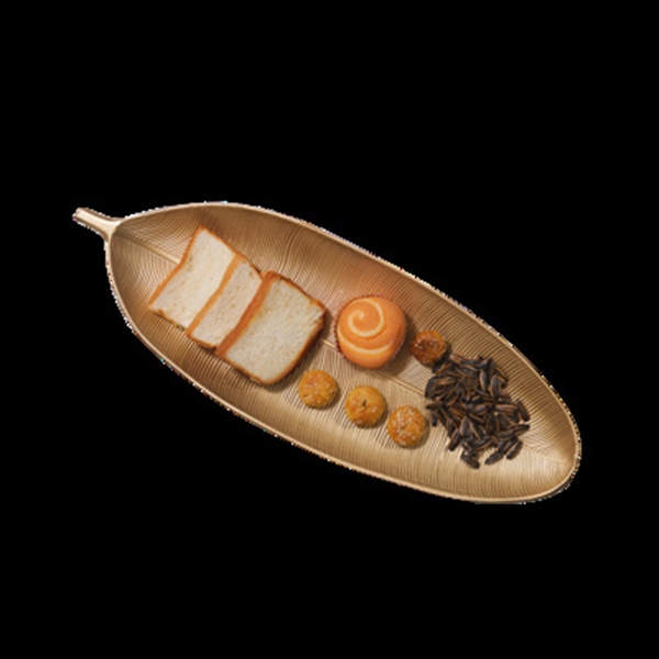 Nordische dekorative Tablett Gold blätter bilden Serviert ablett Schmuck Palette Obst Snack Gericht Tisch Lagerung Organizer (klein)