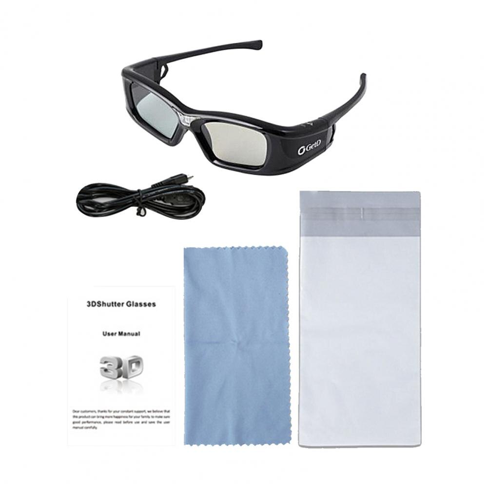 GetD-gafas 3D con obturador activo, lentes con imagen transparente negra, para proyectores DLP LINK 3D para XGIMI/Nut/Xiaomi General