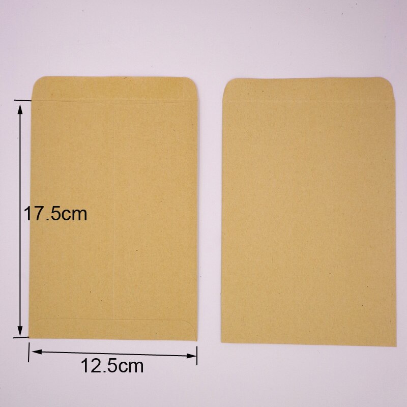 Sobre Kraft de 10 Uds., bolsa de papel autoadhesiva de varios tamaños en blanco, tarjeta postal, sobre de invitación para boda, papelería escolar para oficina