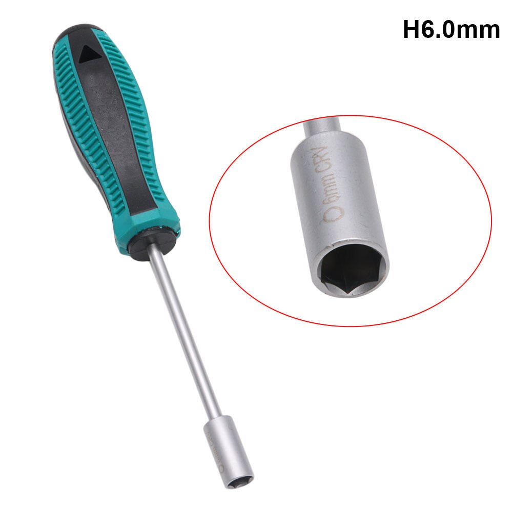 Hex Nut Key 3mm 4mm 5mm 6mm 7mm 8mm 13mm 14mm Metal Socket Driver Wrench Hexagon Screwdriver Nutdriver Hand Tools Bike Repair: H6.0MM