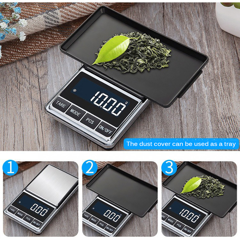 Electronic LCD Display Mini Digital Scales 200/500g X0.01g Pocket Jewelry Weight Scales High Accuracy Weigh Balance