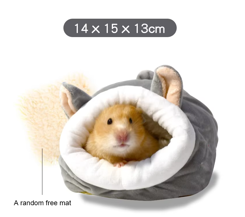Gaiola para hamster, cama macia e quente para animais de estimação, rede para ratos, porco, esquilo, casa de inverno, ninho de veludo, cama quente para dormir, itens pequenos para animais de estimação