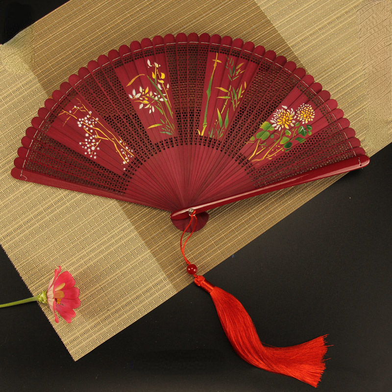 Japanse Stijl Retro Bamboe Hand Fan Klassieke Kant Ventilador Draagbare Zomer Dame Kleine Vouwen Fan Chinese Vrouwen Hand Fans: Licht Groen