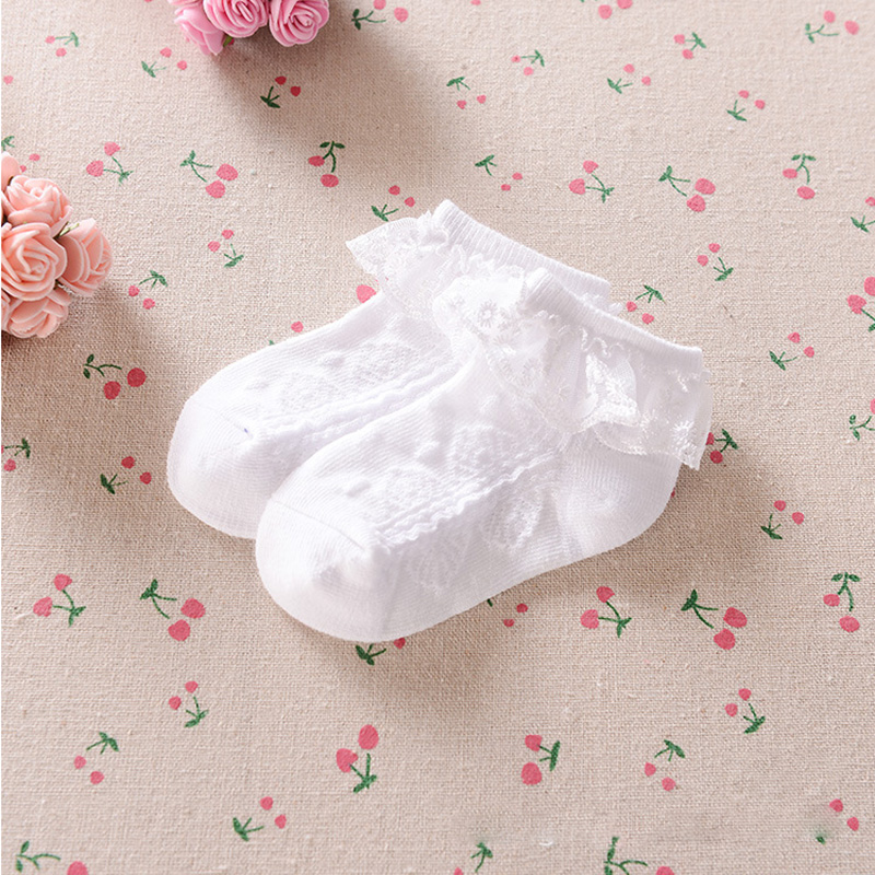 HAPPYPLUS Baby Socks Lace Pink White Baby Girl Christening Socks Infant Princess Summer Socks for Baptism 1st 2nd Birthday
