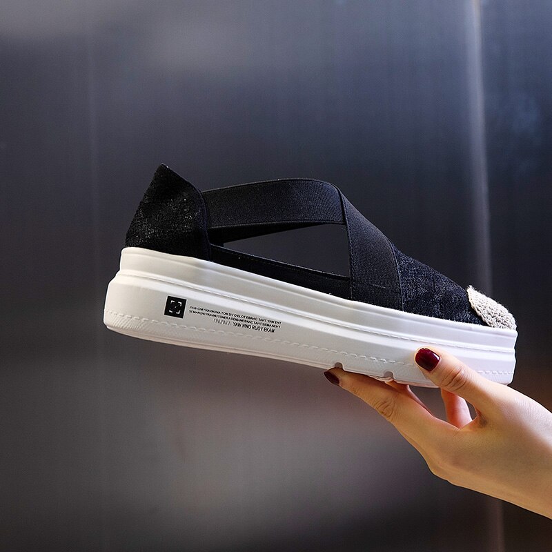 Junsrm kvinde sandaler blonder damesko elastik damesko fritidssko cement sandal kvindefodtøj femme sko sneakers