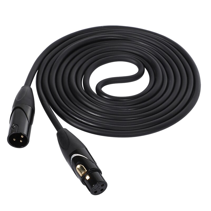 3 Pin XLR Male to Female Microphone Extension Cable Audio Extension Cables Cord Wire Line Black for Microphone