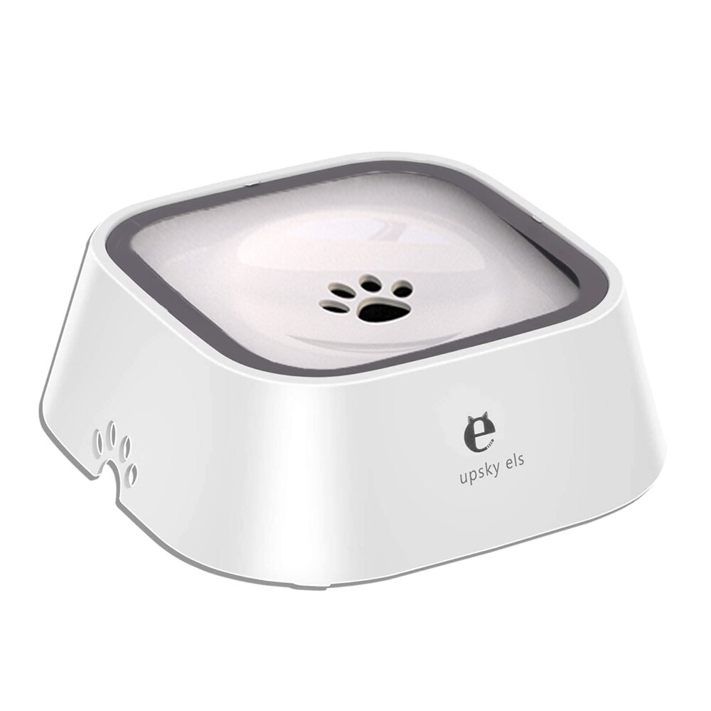 UPSKY 1.5L ciotola per cani senza versamento mangiatoia per acqua lenta bocca antibagnatura ciotola per gatti uso del veicolo distributore di acqua per animali domestici antiscivolo ciotola per acqua: bianca no mat