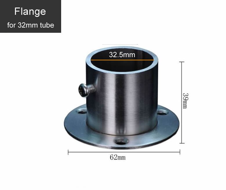 Beautiful Alloy tube connector for 32mm diameter Stainless steel tube/pipe,clamp,Clothes Display rack Connector fittings: Flange