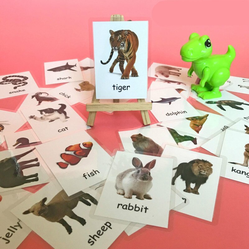 Bambini Montessori Baby impara l&#39;inglese Word Card flashcard giocattoli educativi cognitivi Picture memoria giochi regali per bambini