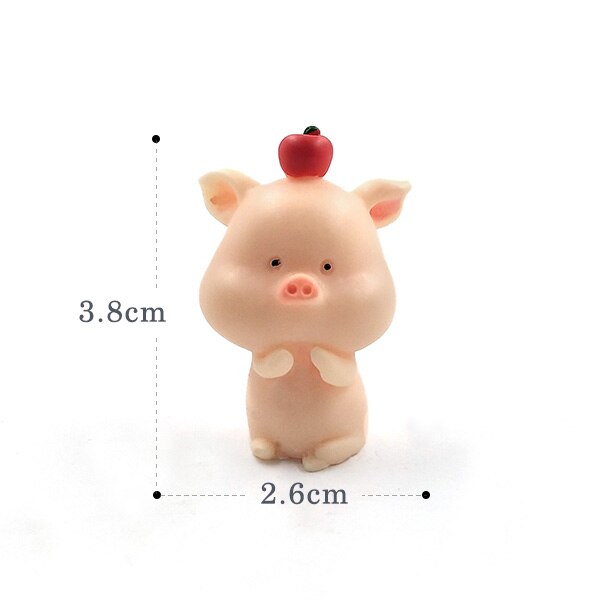 Hars Ambachtelijke mini Leuk Varken beeldje Dier Model Mos micro landschap home decor miniatuur fairy tuin decoratie accessoires: No.4