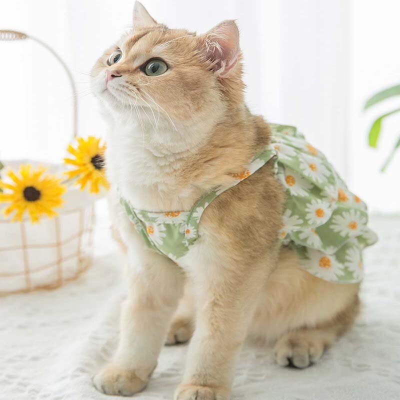 1pcs Summer Dog Dress Small Floral Daisy Princess Dress Dog Wedding Party Dresses Clothes Pet Dress Pet Clothing Puppy Clothes