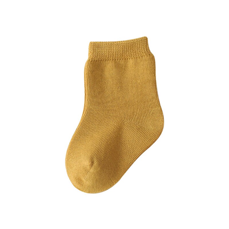 0-8Years Soild Color Cotton Socks Autumn Baby Boys Casual Socks Toddler Girl Foot Socks Babi Ankle Socks Calcetines Bebe: Ginger / M(FOOT 10-12CM)