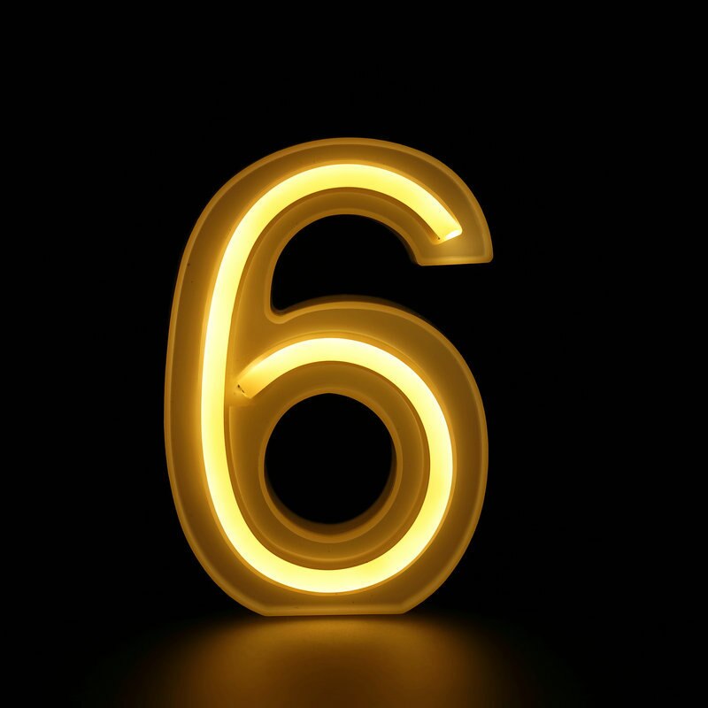 Flex Led Custom Neon Signs Number 0-9 Letter Signage Indoor Warm Light Display Light Up Signs Commercial Christmas Decorations: 6