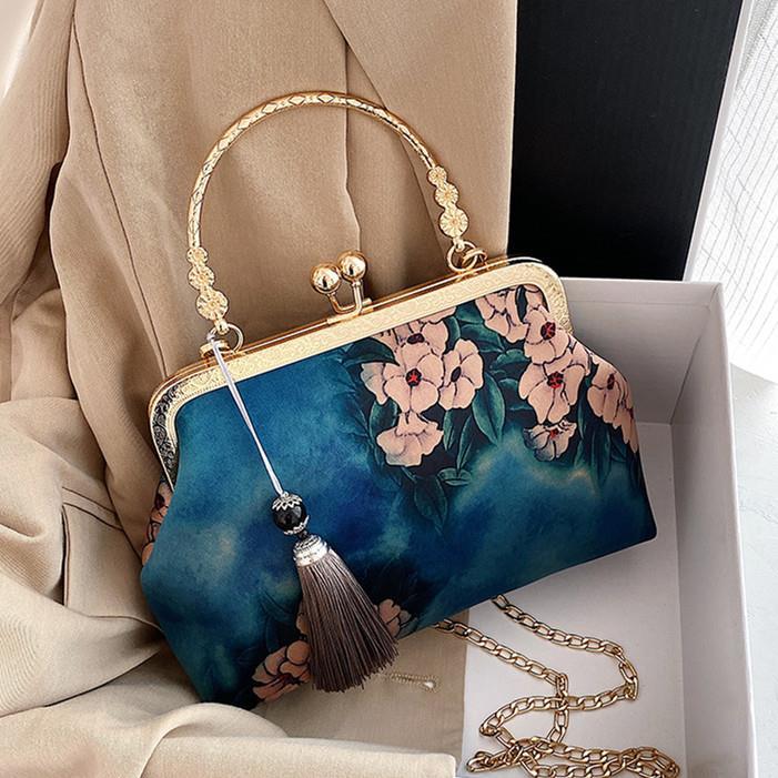 Sac à main à chaîne pour femmes, sacoche à bandoulière, Vintage, à fleurs, à la , automne: women bag 1