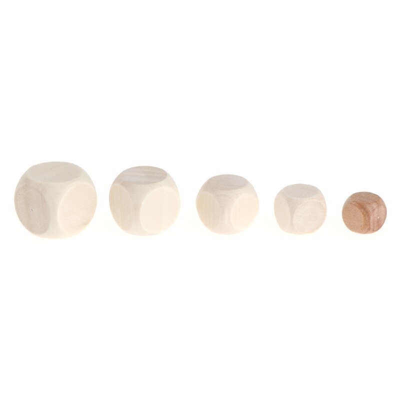 10Pcs 6 Zijdig Blank Hout Dice Party Familie Diy Games Afdrukken Graveren Kid Speelgoed