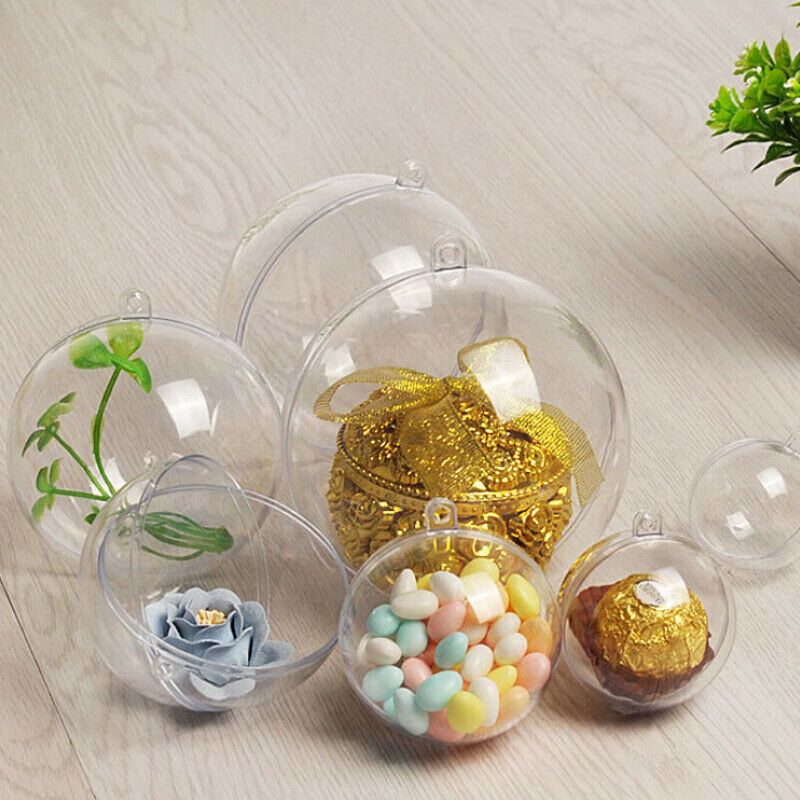 Baubes de sphère transparentes | Boule artisanale en plastique Transparent, baubes de noël Hallowmas