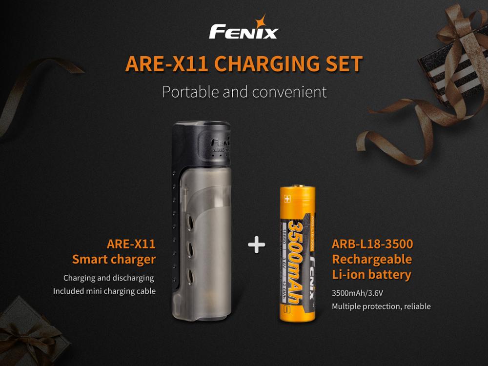 Fenix ARE-X11 CHARGING KIT Charing Kit Smart Battery Charger 5V USB Output Intelligent Battery ARB-L18-3500