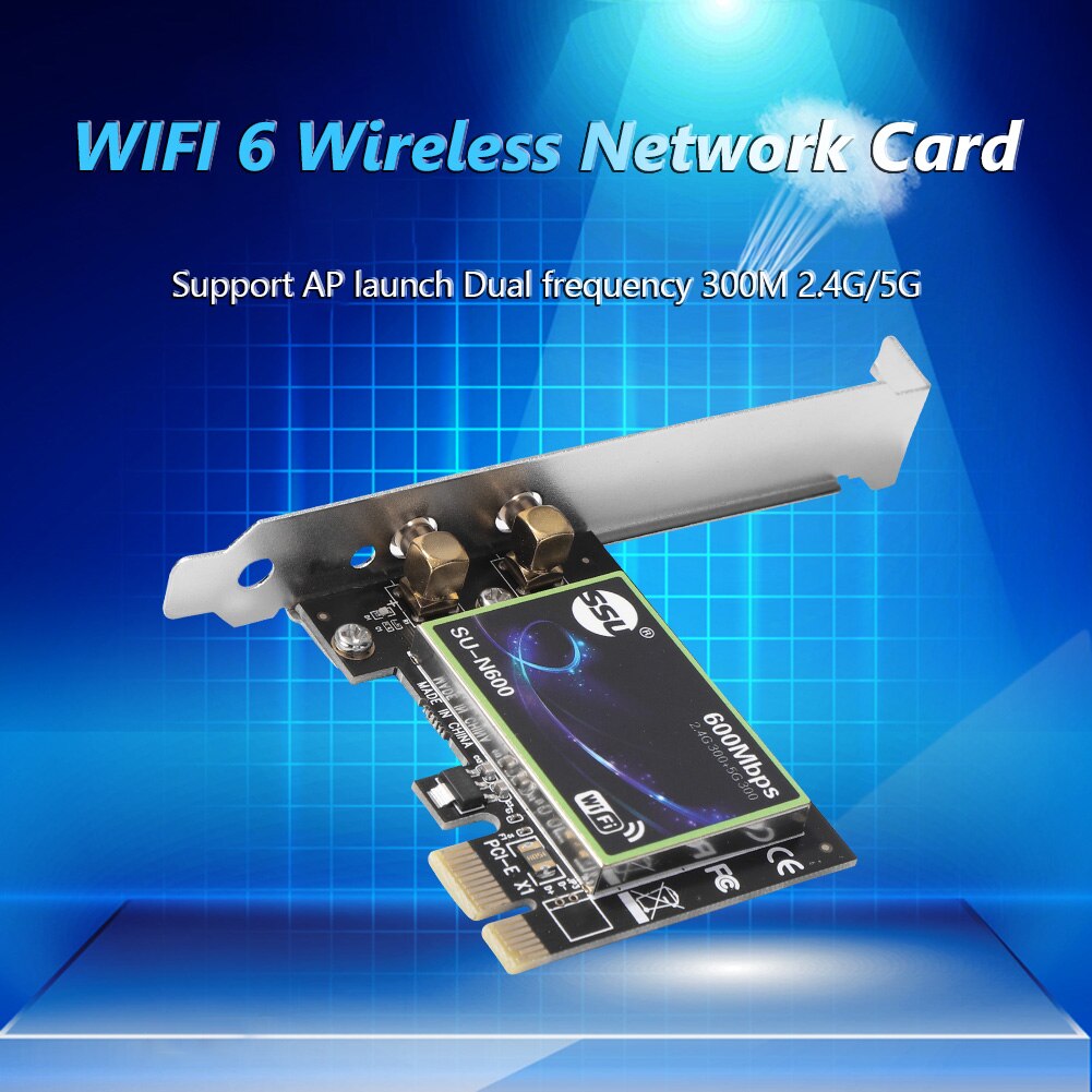 2.4G/5GHz Dual Band Gigabit PCI-E 1X Wireless Network Card Bluetooth-compatible 5.1 PCI Express WiFi Receiver Adapter for PC