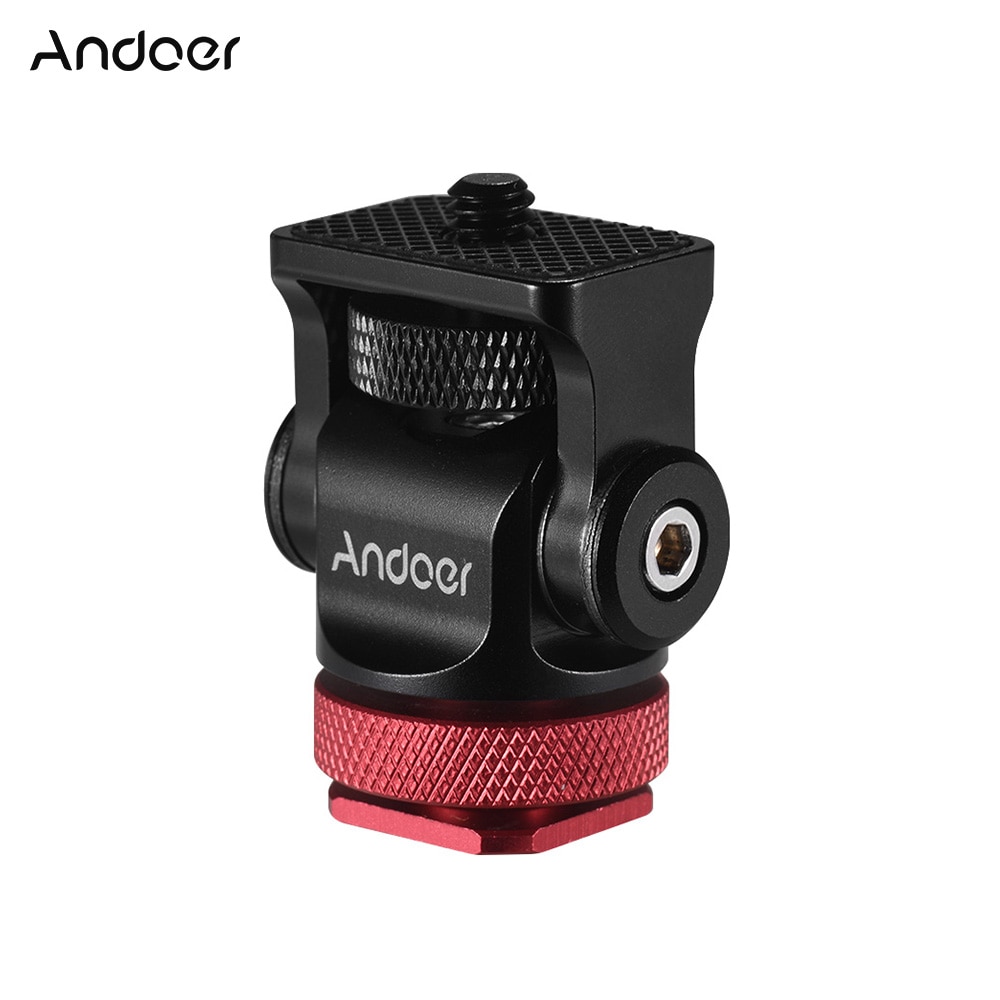 Andoer 180 ° Roterende Mini Ball Head Flash Shoe Mount Adapter Met Sleutel Voor Dslr Camera Microfoon Video Monitor statief